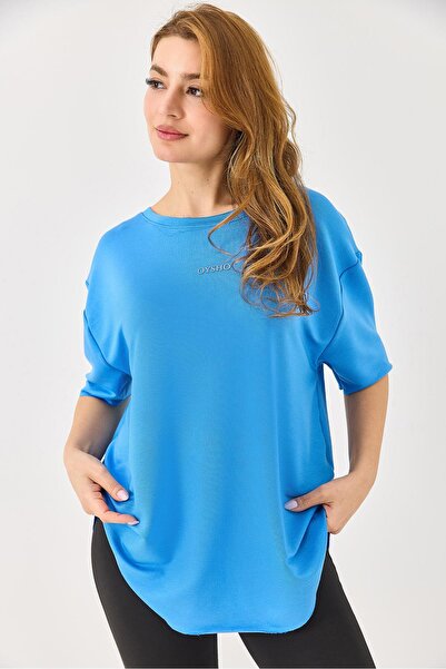 Raneel Kazançlı Alışveriş Crew Neck Oysho Basic Tshirt Blue