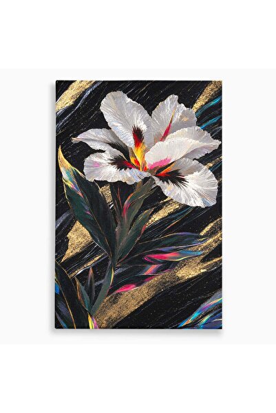Luxcanva Tablou Canvas Iris Imperial 50x70 cm pe Sasiu Lemn Floare Natura Abs...