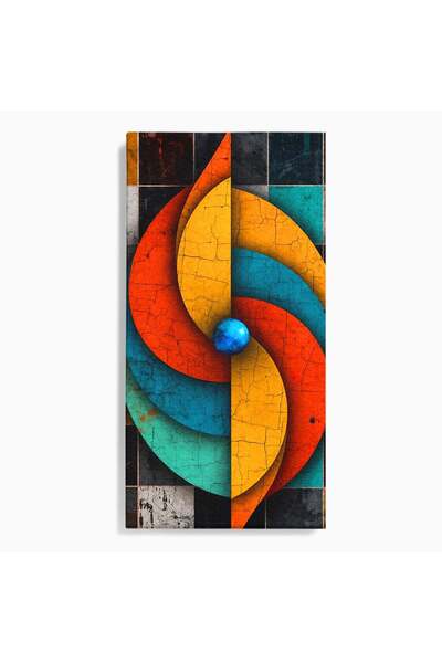 Luxcanva Tablou Canvas Spirala Abstracta Colorata 60x120 cm pe Sasiu Lemn Abs...