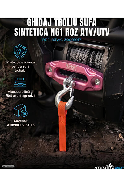 RJWC GHIDAJ TROLIU SUFA SINTETICA NG1 ROZ ATV/UTV