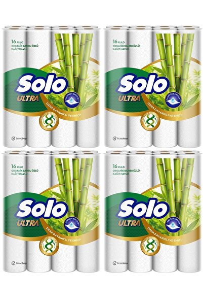 Solo Ultra Kağıt Havlu 64 Lü Paket Rulo Organik Bambu ve Pamuk Özlü (Dev Ekon...