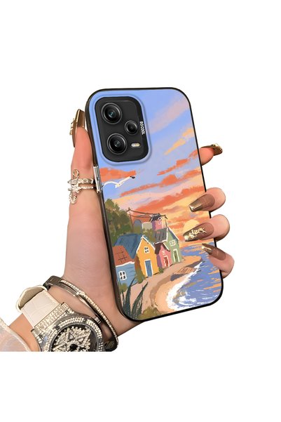 ucuc حافظة هاتف Xiaomi Redmi Note 12 Pro 5G متوافقة مع مشهد شاطئ غروب الشمس م...