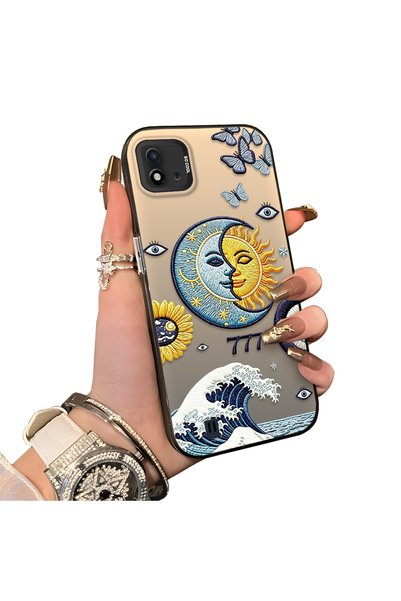 ucuc حافظة هاتف Realme C11 2021 متوافقة مع نمط Sun-Moon Eye ونمط الفراشة المم...