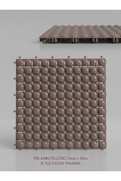 tiritoğluhome Kahverengi Geçmeli Plastik Ortopedik Yer Karosu ( 33 x 33 cm)