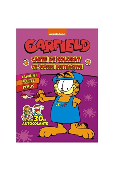 GARFIELD Carte de colorat cu jocuri distractive și autocolante Vol. 2