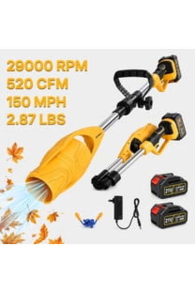 DealsReall Ασύρματος Φυσητήρας Φύλλων 48V, 150 MPH, 500 CFM, Μπαταρία και Φορ...