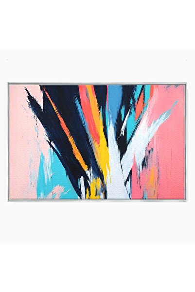 Luxcanva Tablou Canvas Abstract Dinamic 60x40 cm cu Rama Argintiu Abstract Mo...