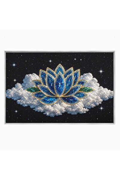 Luxcanva Tablou Canvas Floare De Lotus Stelara 70x50 cm cu Rama Argintiu Lotu...
