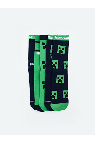 LC Waikiki Șosete scurte pentru băieți cu imprimeu Minecraft, pachet de 5
