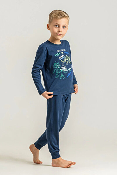 Rolypoly Boy's Pajama Set, 100% Cotton Combed Single Jersey, Round Neck, Guid...