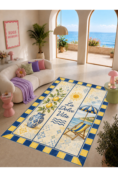 Rugs Modern Halı سجادة زخرفية منسوجة بتصميم صيفي من AURA La Dolce Vita، طراز ...