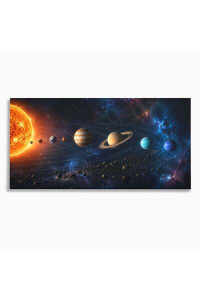 Luxcanva Tablou Canvas Sistem Solar Cosmic 140x70 cm pe Sasiu Lemn Sistem Sol...