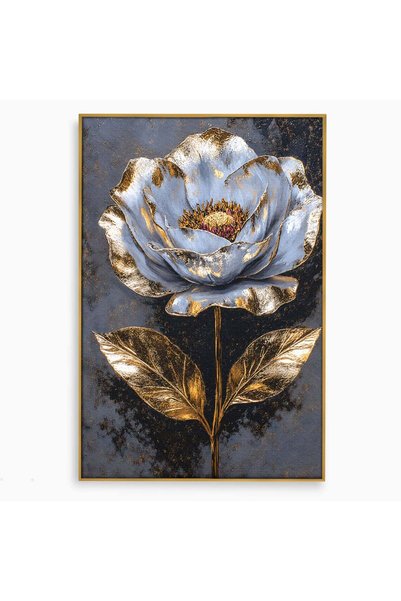 Luxcanva Tablou Canvas Noblețe în Floare 40x60 cm cu Rama Auriu Floare Natura...