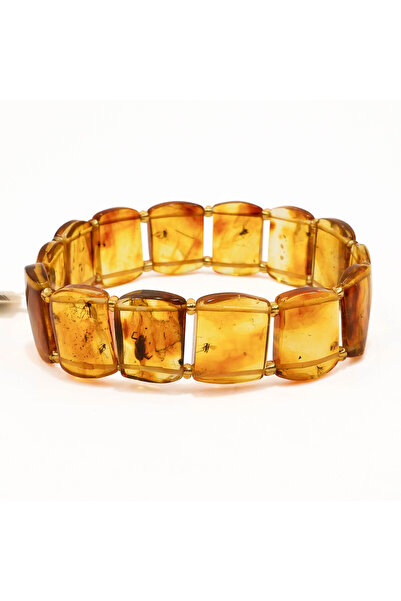Generic Brand Insect Inclusion Amber Bracelet – Square Beads 14g
