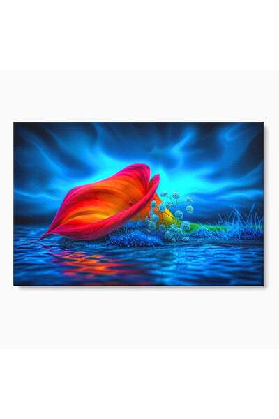 Luxcanva Tablou Canvas Floare Fantastica 70x50 cm pe Sasiu Lemn Floare Apa Na...