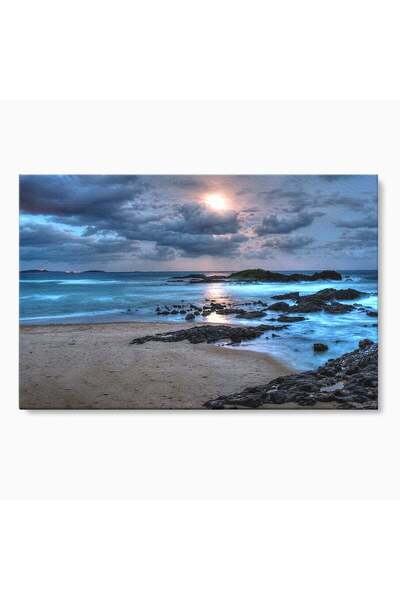Luxcanva Tablou Canvas Peisaj Marin Nocturn 120x80 cm pe Sasiu Lemn Peisaj Ma...