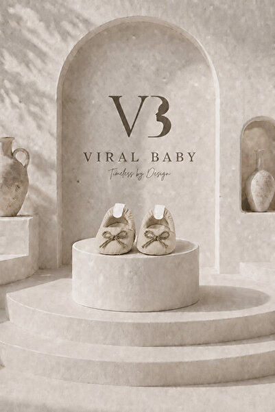 VIRAL BABY Timeless by Design Hasır Fiyonklu Yumuşak Bebek Ayakkabısı