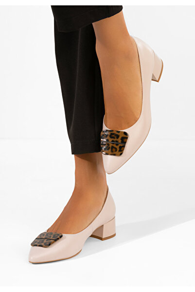 B T Shoes Nude Gingia Leather high Heeled Shoes