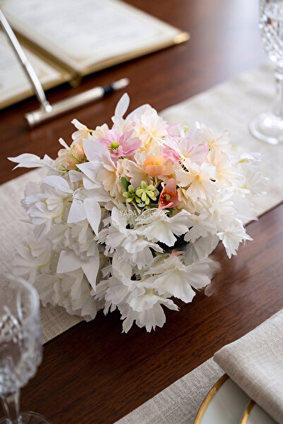 Yapay Çiçek Deposu Pastel Harmoni Engagement Wedding Hall Table Flower Arrang...