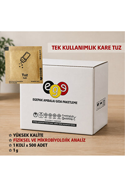 EGEPAK AMBALAJ Tek Kullanımlık Kare Tuz 1 g 5x5 500 Adet