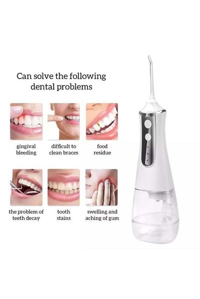 HTC Water Jet Oral Hygiene Irrigator Cordless Floss Dental White 350ml