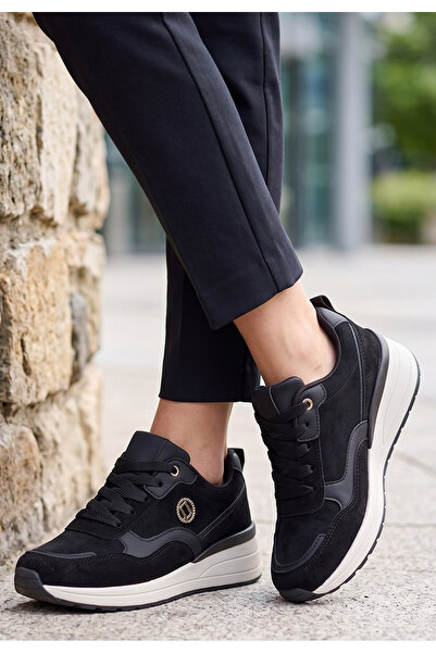 B T Shoes Sneakers cu platforma Sindya negri