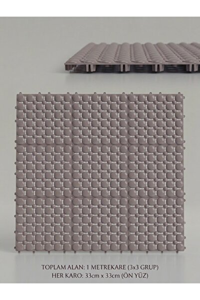 tiritoğluhome Kahverengi Geçmeli Plastik Ortopedik Yer Karosu 1m2 ( 9 adet)