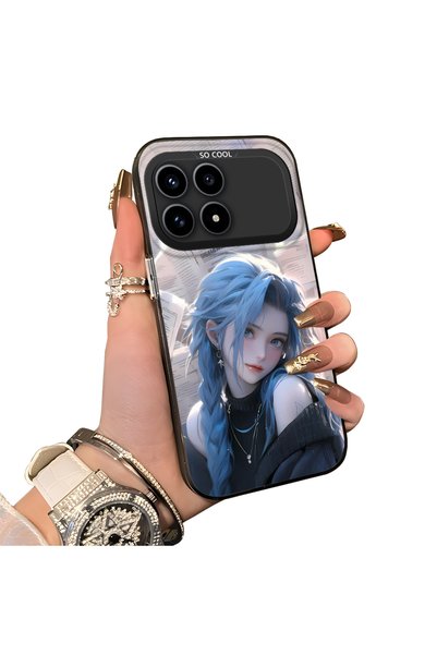 ucuc حافظة هاتف Xiaomi Redmi K90 5G متوافقة مع تصميم الفتاة ذات الشعر الأزرق ...