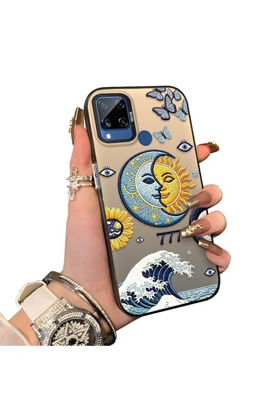 ucuc Realme C15/C25/C25S Compatible Sun-Moon Eye and Wave Butterfly Pattern A...