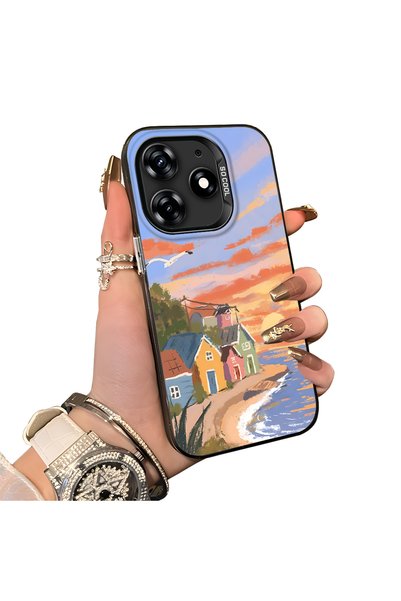 ucuc Tecno Spark 10 Pro(Ki7) Compatible Sunset Seaside Scenery Printed Acryli...