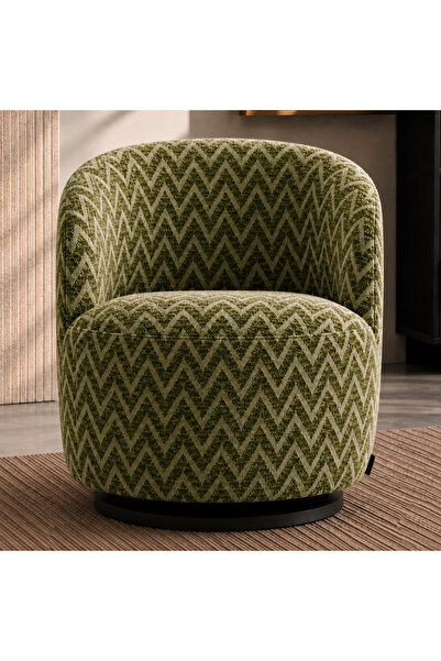 Baytonia Quadro Swivel Chair - Green and Beige