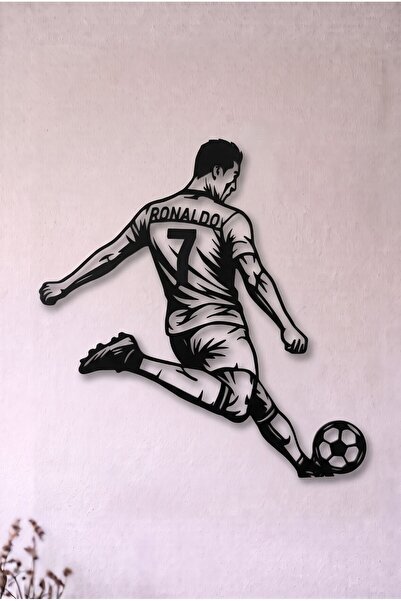Cristiano Ronaldo Efsane Futbolcular Serisi 3D Baskı Wall Art Duvar Dekoru - Taraftar Odası Dekorasyonu Siyah