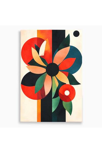 Luxcanva Tablou Canvas Floare Abstracta Geometrica 70x100 cm pe Sasiu Lemn Fl...