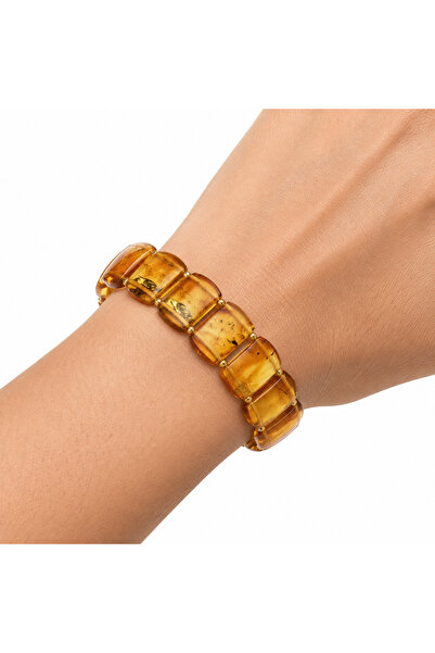 Generic Brand Insect Inclusion Amber Bracelet – Square Beads 15g