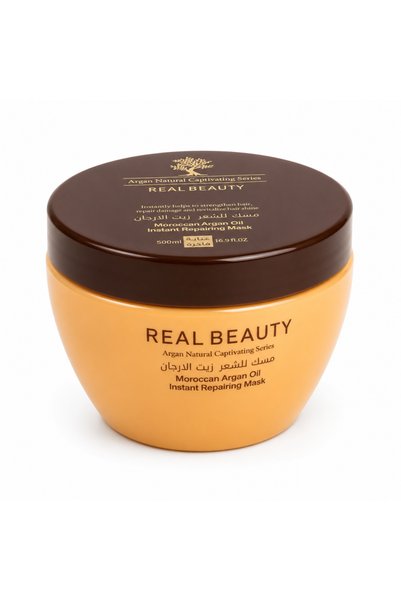 real beauty قناع الشعر بزيت الأرغان المغربي |   ترطيب عميق ونعومة فائقة