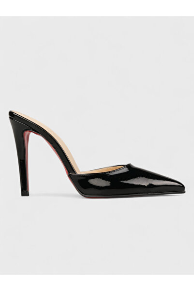 Sadık Yılmaz Women's Summer 11cm Thin Heeled Slippers - 233 2659 - Black Pate...