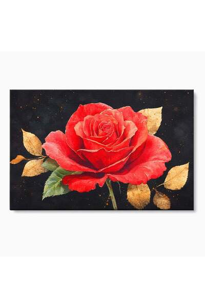Luxcanva Tablou Canvas Trandafir Rosu Regal 100x70 cm pe Sasiu Lemn Trandafir...