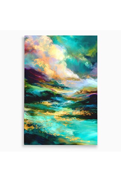 Luxcanva Tablou Canvas Peisaj Montan Abstract 70x100 cm pe Sasiu Lemn Peisaj ...