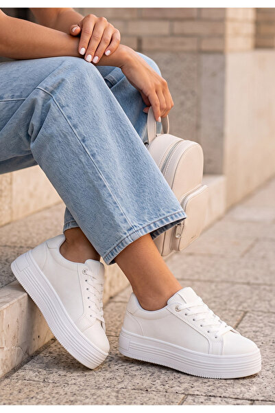 B T Shoes White Sidoneya platform sneakers