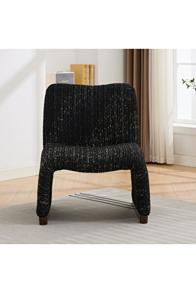 Baytonia Single Chair Boucle Chaupure - Black and Multicolor
