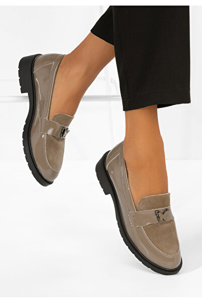 B T Shoes Дамски кожени мокасини Сузиана кафяви