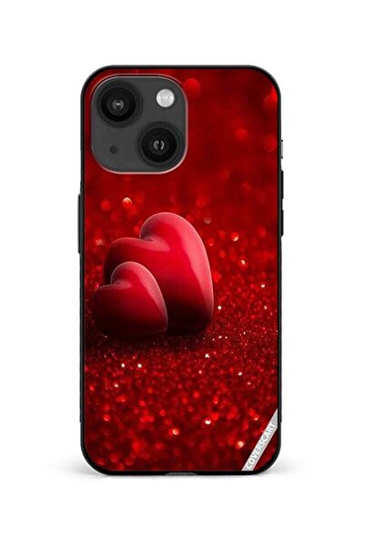 Coverscart Protective Case Cover For Apple iPhone 13 Two Red Heart Design Red