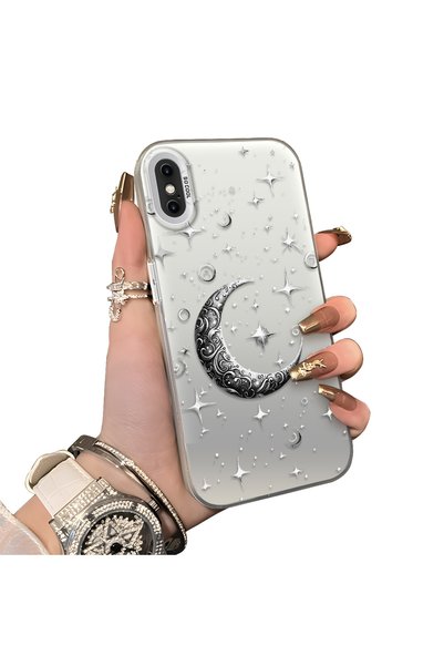 ucuc حافظة لهاتف iPhone XS Max متوافقة مع تصميم القمر والنجمة المنقوشة باللون...