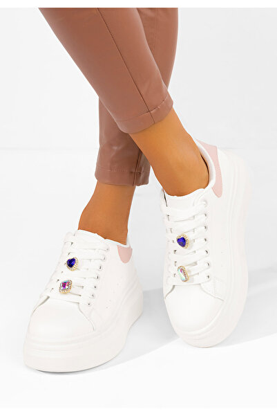 B T Shoes Бели маратонки на платформа Delaina V2