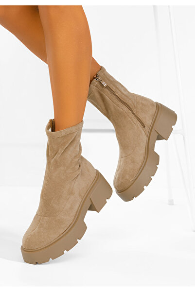B T Shoes Γυναικεία κοντά μποτάκια Σεράφια χακί