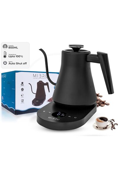 MIBRU V60 Specialty Coffee Kit 11 Pieces – Electric Grinder, Gooseneck Kettle, Digital Scale, V60 Dripper, Glass Server, Paper Filters, Complete Pour Over Coffee Set