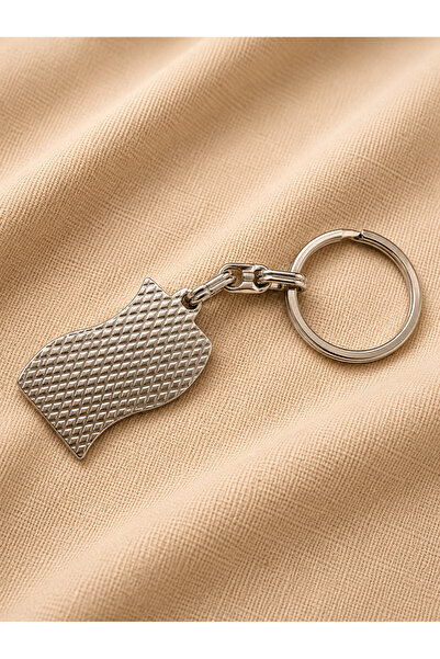 Generic Brand Metal Keychain with Turkish Written Wavy Flag Figure