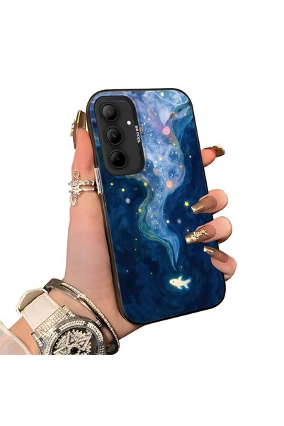 ucuc Samsung Galaxy A35 Compatible Dreamy Starry Sea Fish Pattern Acrylic Bac...