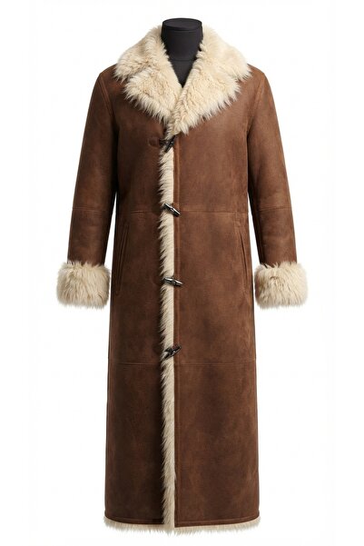 asus deri Chen - Genuine Leather Brown Long Fur Women's Coat