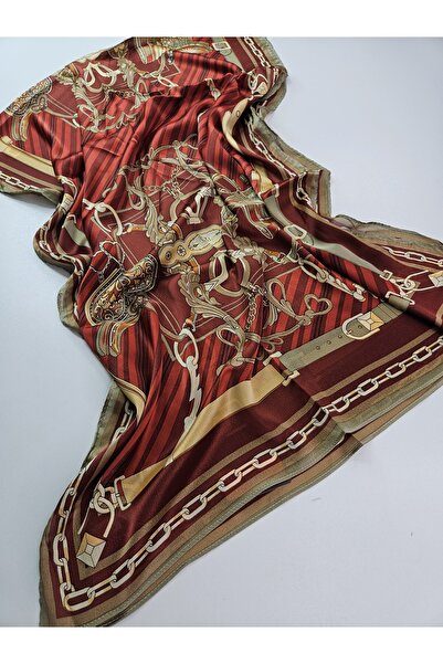 tomrisboutique Luxury Voile Silk Shawl Scarf Chain Pattern Double Sided 70 X ...